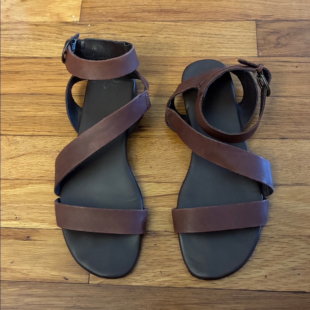 Franco Sarto Brown Leather Women's Sandals